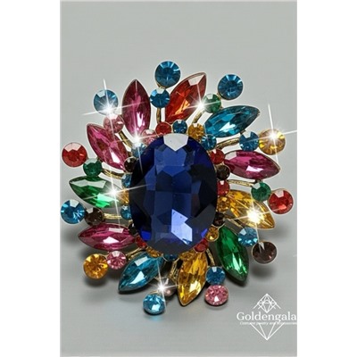 Брошь-кулон крупная с кристаллами БР4 модель БРО/14