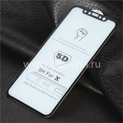 Защитное стекло  на экран для iPhoneX/XS/11 Pro  5-10D (ELTRONIC) черное