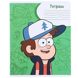 Тетрадь в клетку 18 листов, 5 видов МИКС, обложка мелованный картон, «Гравити Фолз»