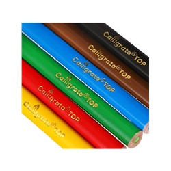 Карандаши цветные 6 цветов TOP Calligrata, супермягкие, в картонной коробке, диаметр грифеля 3 мм, 5B