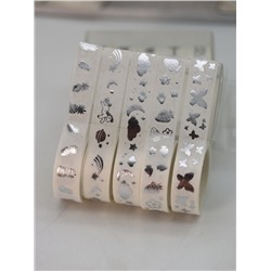 Набор декоративного скотча 5 шт. "Silver pattern", mix, шоу-бокс 12 шт.