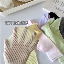 Ultra thin breathable colored summer knee socks, mid-length, city style, absorbs sweat and smell