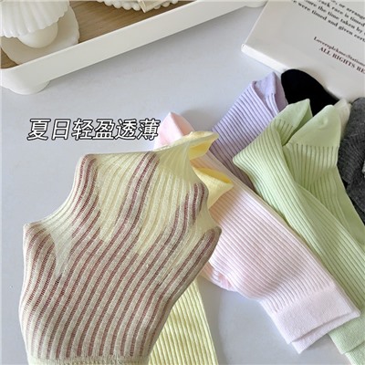 Ultra thin breathable colored summer knee socks, mid-length, city style, absorbs sweat and smell