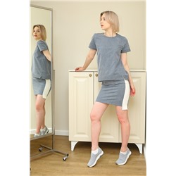 Юбка женская 20-063L3 индиго/полоска