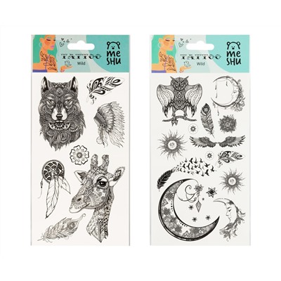 Наклейка-тату MESHU "Wild", 22*10см, инд. уп., европодвес