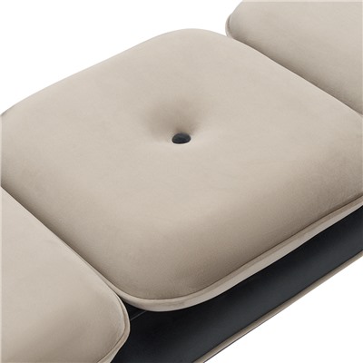 Банкетка Pea, велюр, бежевая/темно-серая