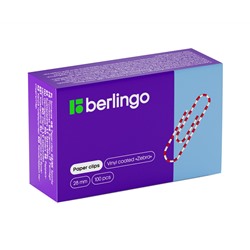 Скрепки 28мм, Berlingo "Зебра", 100шт., цветные, карт. упаковка