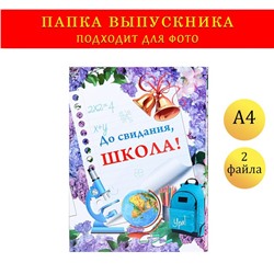 Папка с двумя файлами А4 на выпускной «До свидания, школа!»