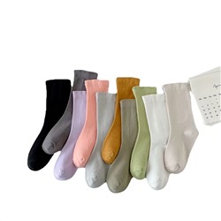 Cotton summer colored thin autumn knee socks for pregnant, mid-length