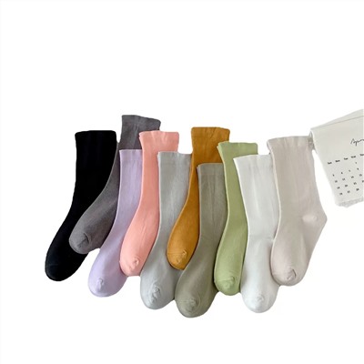 Cotton summer colored thin autumn knee socks for pregnant, mid-length