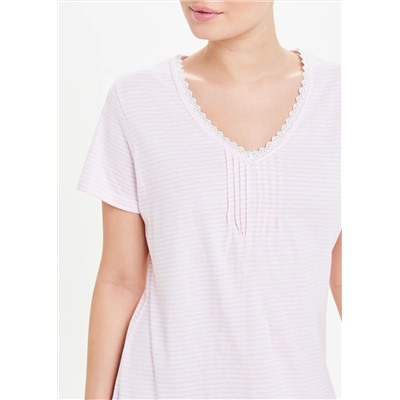 Stripe Lace Trim Nightie