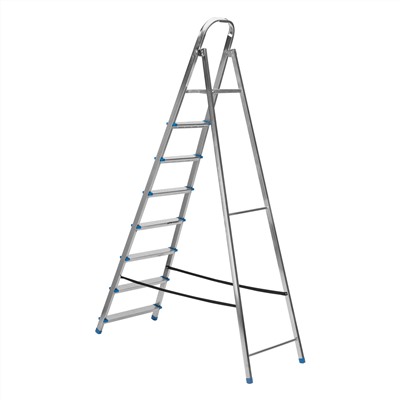 Стремянка, 8 ступеней, стальная, оцинкованная Сибртех