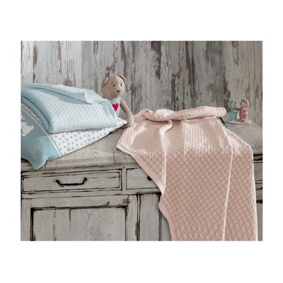 Плед для Новорожденных 80x90 см Вафельный Baby Dream Pudra - EcoCotton
