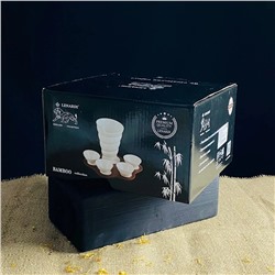 235-099 Блюдо для подачи картофеля фри с соусниками 5пр. на подставке TROPICAL в под.уп.(х8)Фарфор