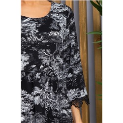 Платье Сибирские кружева (черно-белое) П13400-18М