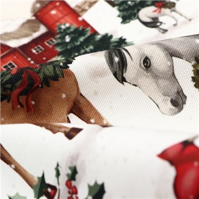 Скатерть новогодняя "Этель" "New Year's farm" 110х149 см, 100% хл, саржа 190 г/м2