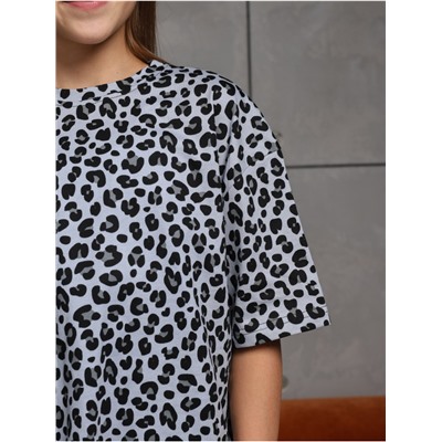 Футболка "Леопард" Серый Девочка