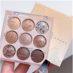 Палетка теней Dikalu 9 цветов запеченые + матовые №03