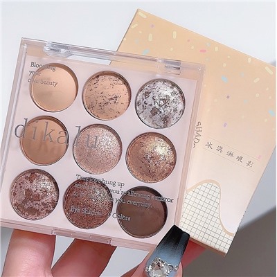 Палетка теней Dikalu 9 цветов запеченые + матовые №03