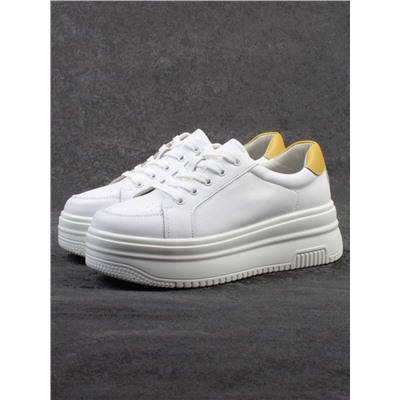 03-YC457-2 WHITE Кроссовки женские (натуральная кожа)