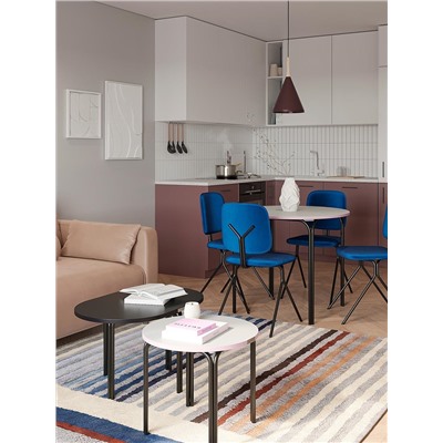 Столик кофейный Ror, Ø50 см, черный/серый/розовый