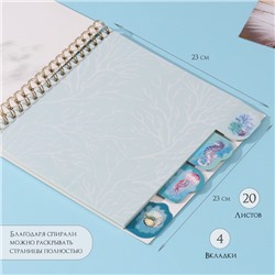 Фотоальбом на спирали 20 листов «Чайки», объёмный элемент и 4 вкладки, 24×24 см