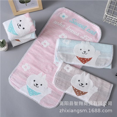 Snowy children's scarf cotton jet series kitten gauze children's towel children wipe face towel pad scarf factory price wholesale