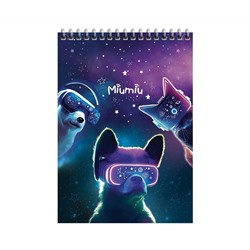 Блокнот А5 60л. на гребне MESHU "Miumiu", пластиковая обложка