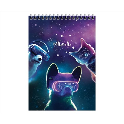 Блокнот А5 60л. на гребне MESHU "Miumiu", пластиковая обложка