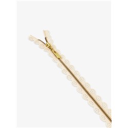 Молния металлическая, №3, неразъёмная, замок автомат, 30 см, бежевая