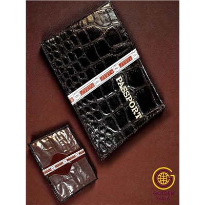 Обложка для паспорта из натуральной кожи темно-бордовая