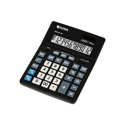 Калькулятор настольный Eleven Business Line CDB1201-BK, 12 разрядов, двойное питание, 155×205×35 мм, чёрный