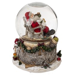 GAEM Фигурка декор в стекл шаре "Дед Мороз" (подсвет, муз и движ 3xAAA н/п) D9,5 см, L12,5 W12,5 H15,5 см