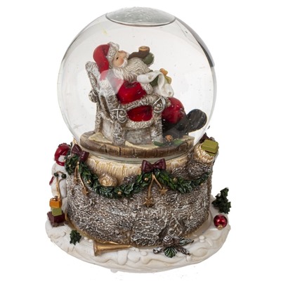 GAEM Фигурка декор в стекл шаре "Дед Мороз" (подсвет, муз и движ 3xAAA н/п) D9,5 см, L12,5 W12,5 H15,5 см