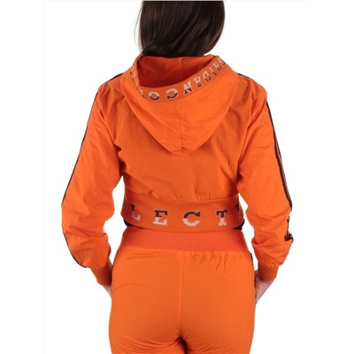 2388 ORANGE/BLACK Костюм спортивный тройка женский (100% полиэстер )