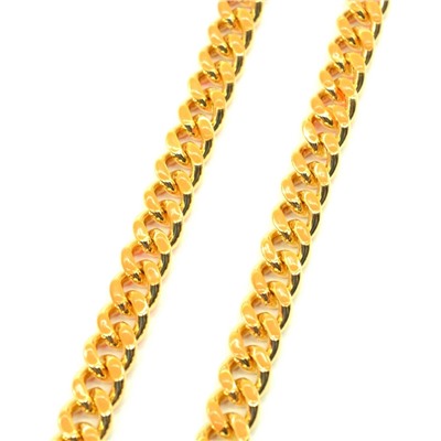 Цепочка для украшений, звено 8*10мм с эмалью, цв.золотистый, оранжевый, 50см