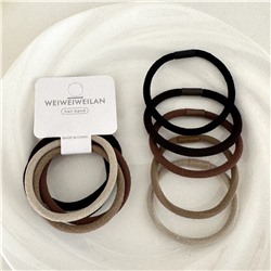 Набор резинок для волос 5 шт. с пластиковой клепкой. Цвет: Черно-Коричневый