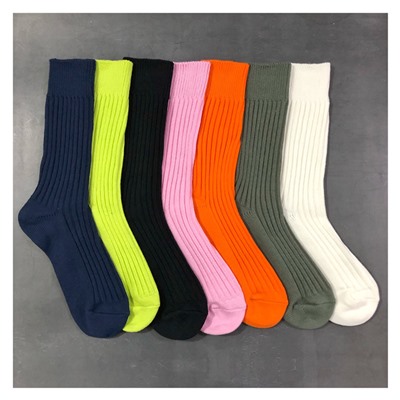 Demi-season colored fluorescence cotton socks for men and women