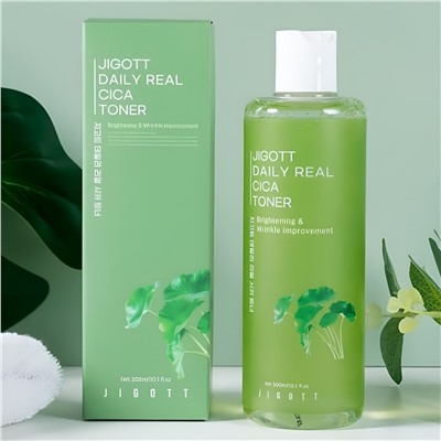 Jigott Успокаивающий тонер с центеллой / Daily Real Cica Toner, 300 мл