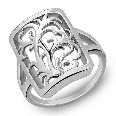 Кольцо родированное серебро 925*