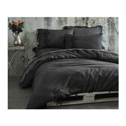 2 сп. Евро Комплект Постельного Белья Cotton Saten Alisa Antrasit XL - EcoCotton
