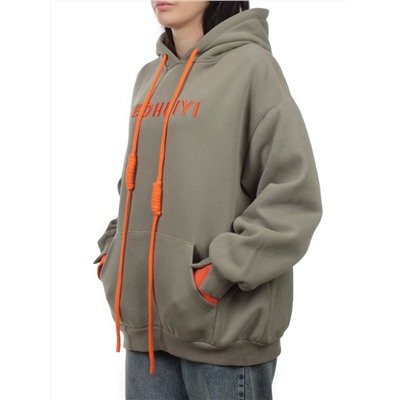 2616 GRAY GREEN Толстовка женская (85% хлопок, 10% полиэстер, 5% спандекс)