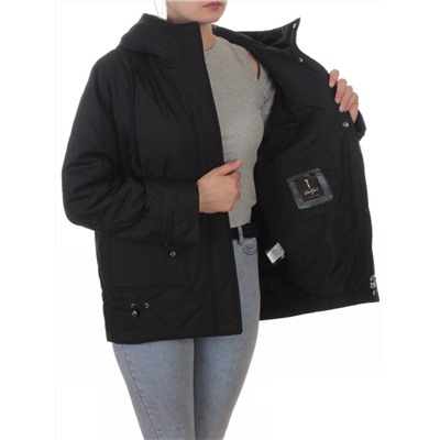 9661 BLACK Куртка демисезонная женская (100 гр. холлофайбер)