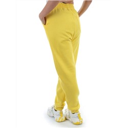 M061 YELLOW Брюки спортивные женские на флисе (100% хлопок) 7986