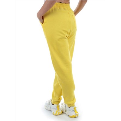M061 YELLOW Брюки спортивные женские на флисе (100% хлопок) 7986