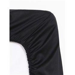 Простыня на резинке "Jet black" 160х200х25 см, цвет чёрный, 100% хлопок, мако-сатин, 114г/м2