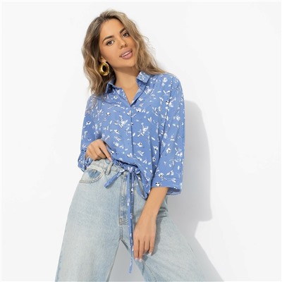 Блуза, освежающая образ, Твой личный тренд (небесная)