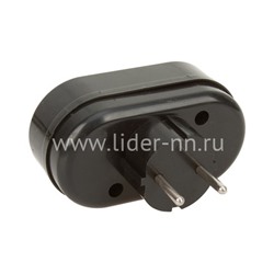 Разветвитель сетевой Perfeo "RU POWER" 2 гнезда; 6A; без заземления (черный) 2Т