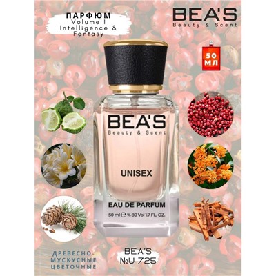 Beas U725 Escentric Molecules The Beautiful Mind Series Volume 1: Intelligence & Fantasy edp 50 ml, Парфюм унисекс Beas U725 создан по мотивам аромата Escentric Molecules The Beautiful Mind Series Volume 1: Intelligence & Fantasy