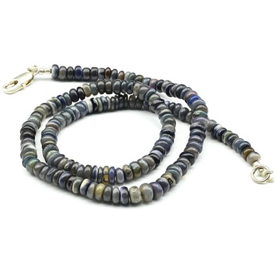 Ожерелье из Опала черного рондель 5мм, 44см, 12,6г